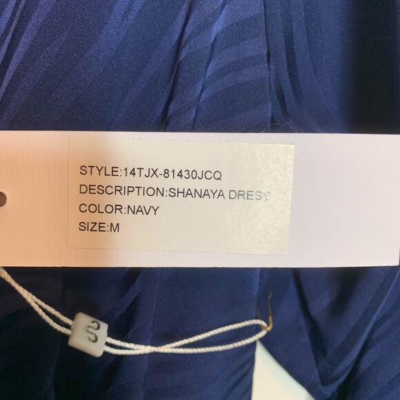 NWT RONNY KOBO 80s satin dress puff shoulder faux wrap draped - Picture 9 of 15